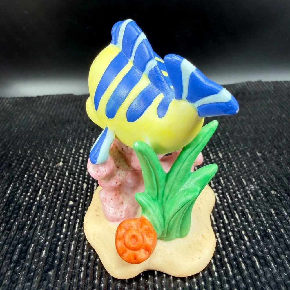 Disney The‎ Little Mermaid Flounder on Coral Reef Ceramic Figurine Sri Lanka VTG